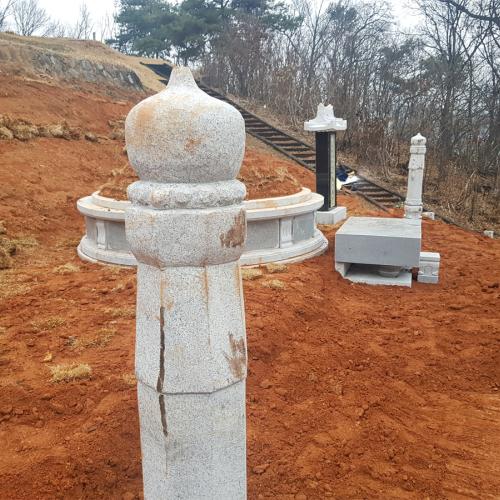 비석, 상석, 둘레석, 망두석 설치